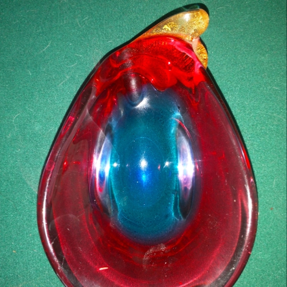 Beautiful Murano Vintage clear bottom candy dish